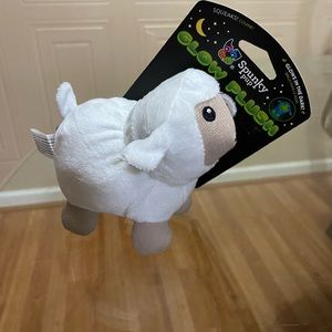 - - Brand New Spunky Glow  In The Dark Sheep Dog Toy With Squeaker 5”